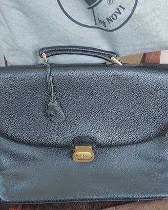 Borsa ventiquattrore pelle nera vintage 1990