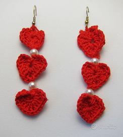 Orecchini pendenti Tre Cuori