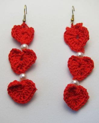 Orecchini pendenti Tre Cuori