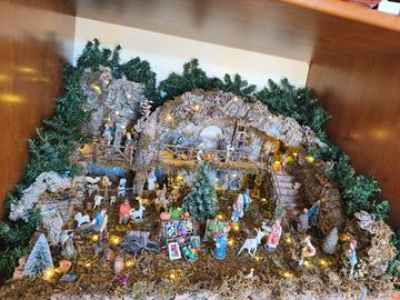 presepe muschio, sughero e likene 