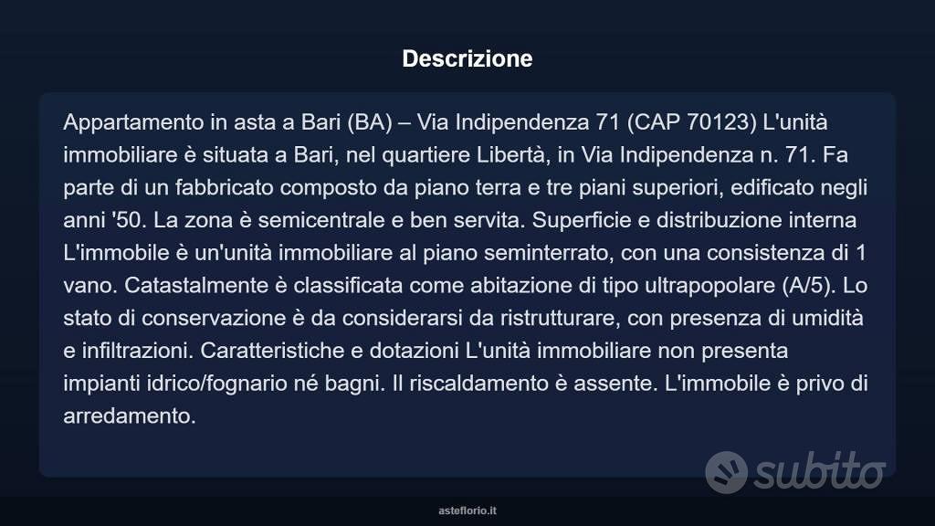 Appartamento – Bari, Libertà, Municipio 1 - Vista 4