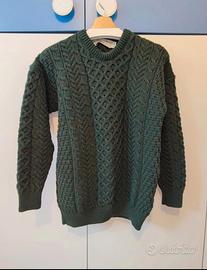 Maglione Aran Crafts irlandese nuovo lana Merino