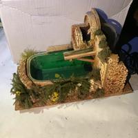 Fontana per presepe con pompa per acqua