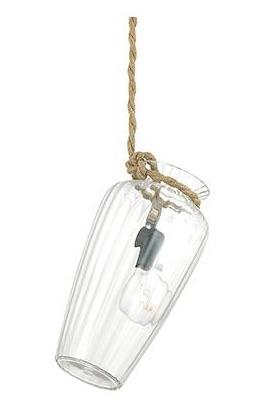 Lampada sospensione POTTY-2 forma vaso con corda