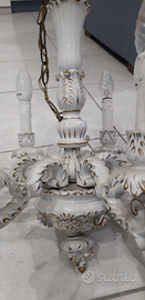 Lampadario in ceramica CAPODIMONTE