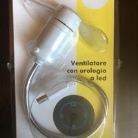 Mini Ventilatore con orologio a led usb