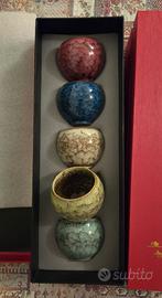 Set tazze sakè porcellana cinese