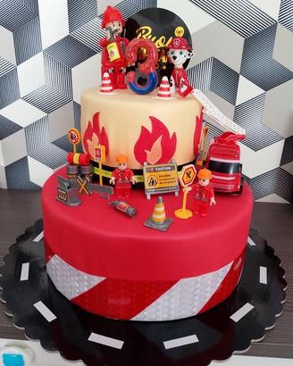 Torta scenografica pompieri 