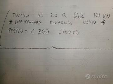 Differenziale posteriore tucson 08 2.0b g4gc 104kw