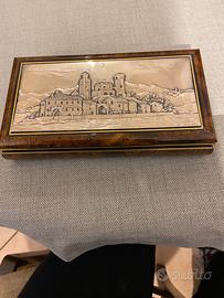 Scatola in radica e argento