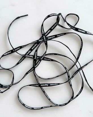 Lacci / Laces Supreme Neri con Logo Bianco