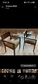 2 poltrone vintage legno e tessuto 