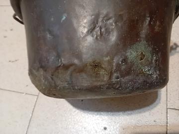 Pentola secchio vaso rame antico contenitore 