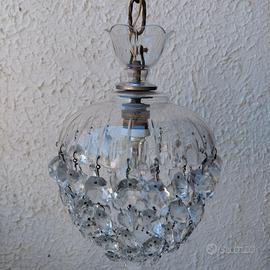 Lampadario sospensione cristallo vintage anni 50 