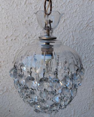 Lampadario sospensione cristallo vintage anni 50 