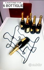 Cantinetta Porta Bottiglie Pieghevole in Metallo