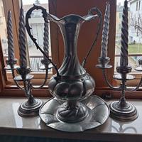CANDELABRI E COPPA PELTRO