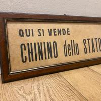 Quadro insegna chinino di stato vintage anni 50 60