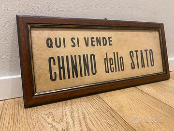 Quadro insegna chinino di stato vintage anni 50 60