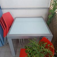 tavolo allungabile e set sedie giardino terrazzo