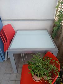 tavolo allungabile e set sedie giardino terrazzo