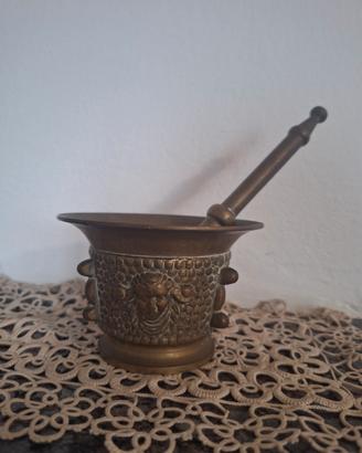 mortaio ottone vintage 