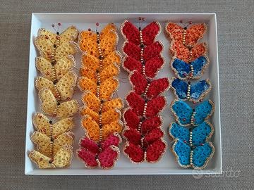 Set 33 farfalle realizzate all'uncinetto NUOVE