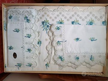 lenzuolo matrimoniale cotone ricamo a mano 