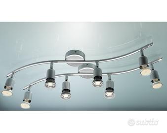 2 Plafoniere 4 Fiamme Orientabili LED Grigio