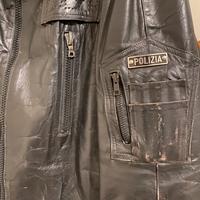 Giacca-Giubbotto vintage in pelle Polizia nero