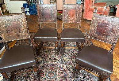 4 Sedie in stile Rinascimento Fiorentino scontate