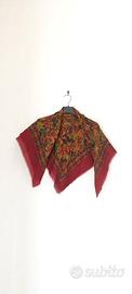 Sciarpa Foulard Vintage Floreale - Grande - Rosso 