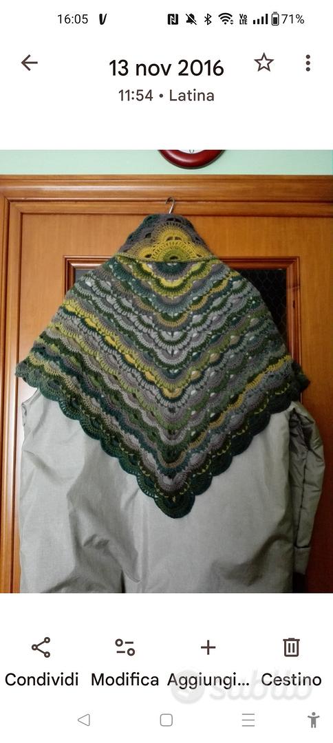 Maglia Mantella Della Nonna A Uncinetto A Punto Ventaglio Scialle