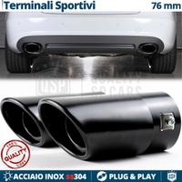 2 TERMINALI di Scarico OVALI Universali Nero 45>74