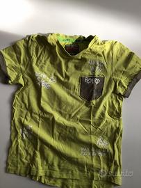 T-shirt bambino stilosa giallo acido