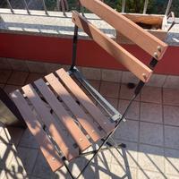 6 sedie da esterno simil legno e metallo nero
