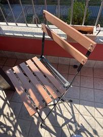 6 sedie da esterno simil legno e metallo nero