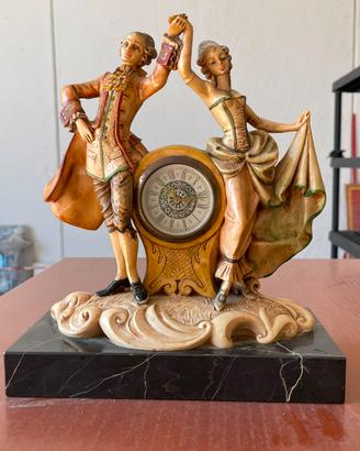 Orologio da tavolo con dama e cavaliere - Marmo