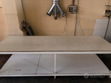 Tavolo da Lavoro Industriale in Acciaio e Legno