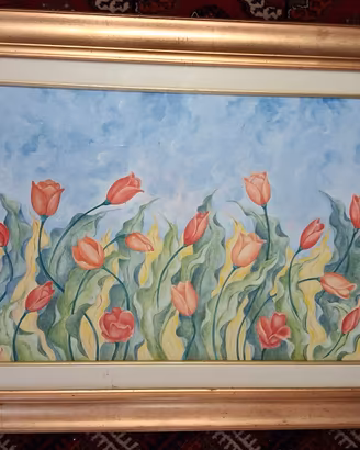 quadro tulipani con bella cornice