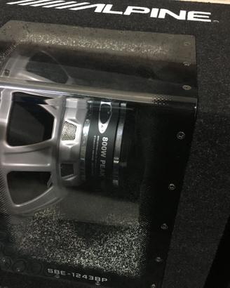 SUBWOOFER ALPINE SBE 1243 BP potenza 250Wrms 800Wp