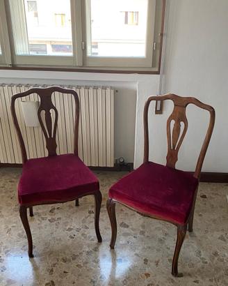 SEDIE IN VELUTO ROSSO 