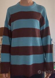 Maglione a righe azzurro/marrone