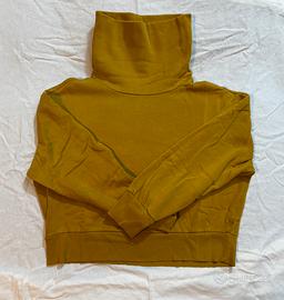 Felpa Crop Donna Collo Alto Senape / Ocra 🍁