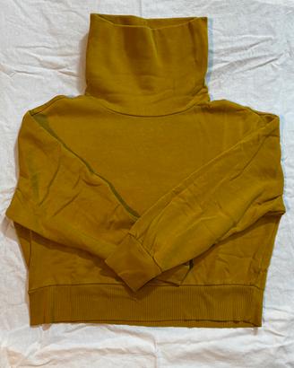 Felpa Crop Donna Collo Alto Senape / Ocra 🍁