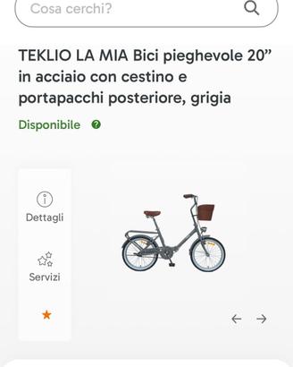 Bici TEKLIO pieghevole ancora imballata mai usata