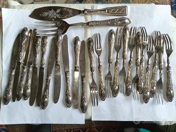 servizio posate da 12 x dessert placcato argento 