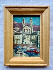 Cornice con olio su faesite
