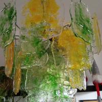 LAMPADARIO VINTAGE VETRO MURANO VENINI ANNI 70