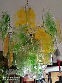 LAMPADARIO VINTAGE VETRO MURANO VENINI ANNI 70